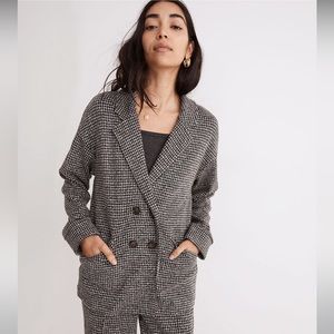 NWT Madewell Brushed Knit Redford Blazer in Houndstooth Check - Size Medium